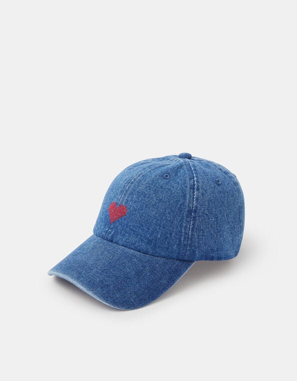 Heart Denim Baseball Cap, , large