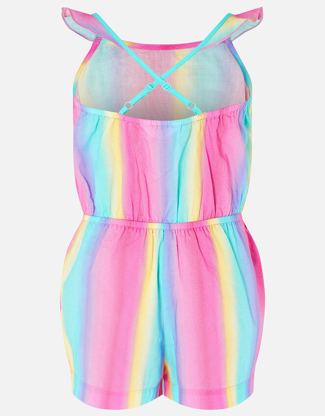 Girls Rainbow Playsuit, Multi (BRIGHTS-MULTI), large