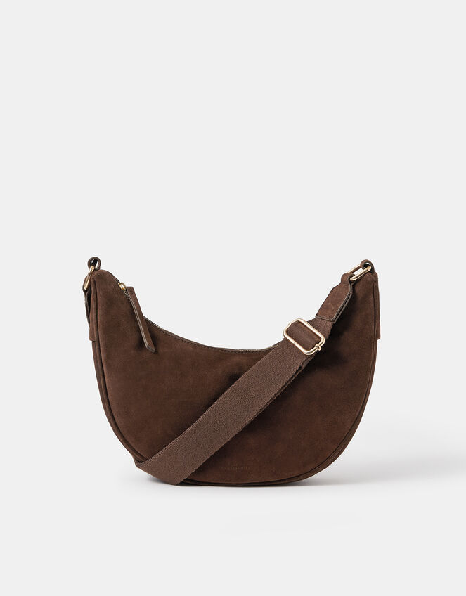 Suede Sling Crossbody Bag, , large