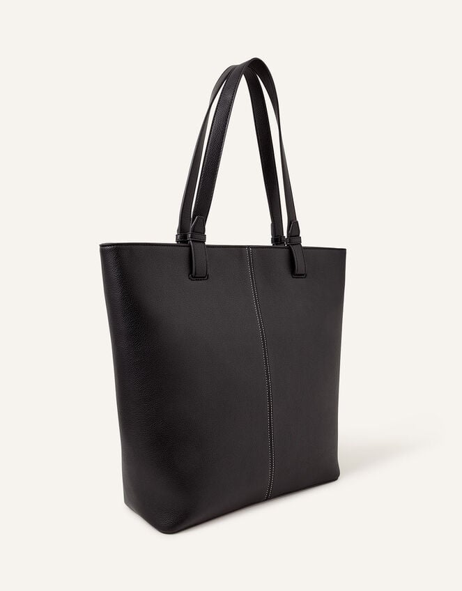Contrast Stitch Laptop Tote Bag, , large