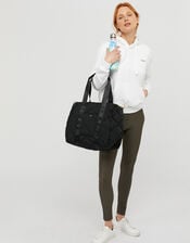 Becca Quilted Duffle Bag, Black (BLACK), large