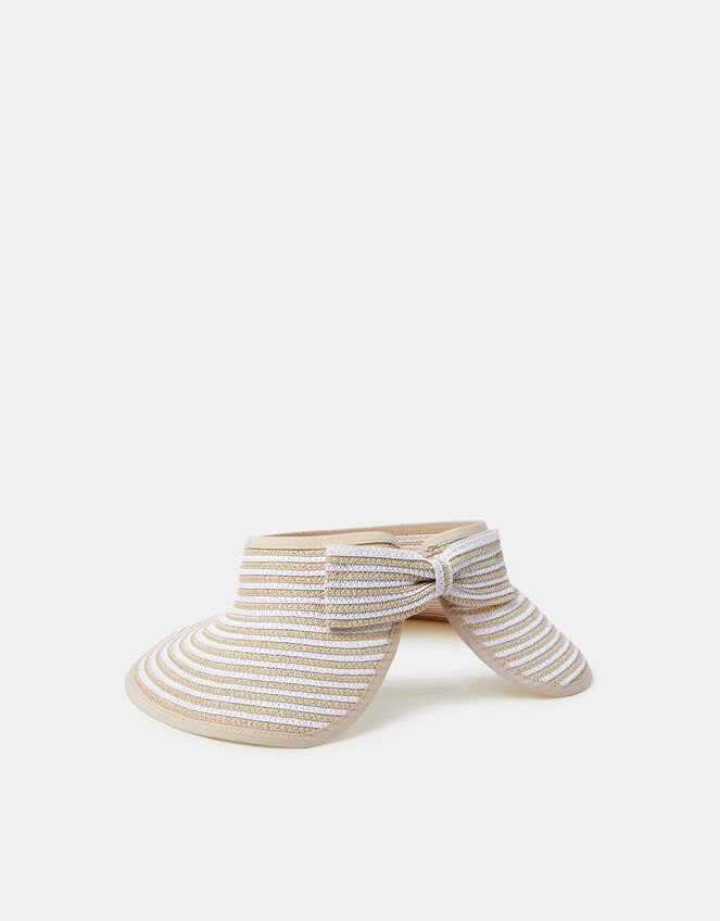 Bow Stripe Packable Sun Visor Natural, , large
