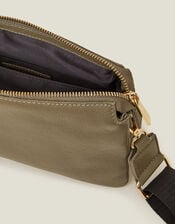 Double Pouch Leather Cross-Body Bag, , large