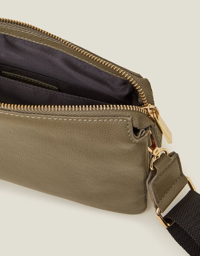 Double Pouch Leather Cross-Body Bag, , large