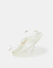 Large Woven Bow Disc Fascinator, Ivory (IVORY), large