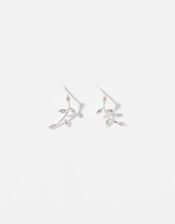 Sterling Silver Sparkle Vine Ear Climbers, , large