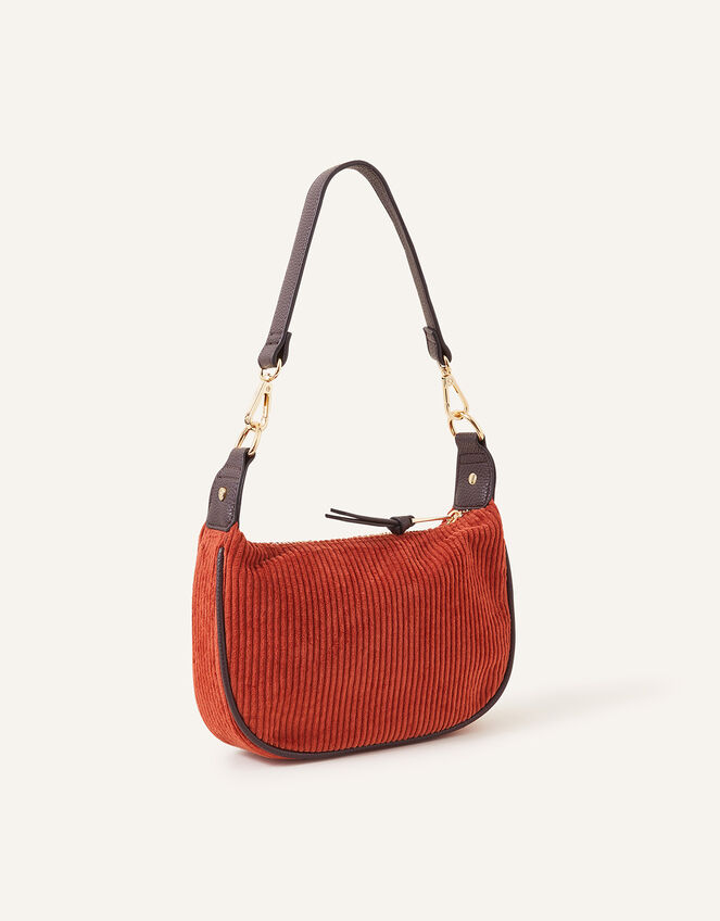 Mini Cord Shoulder Bag, Orange (RUST), large