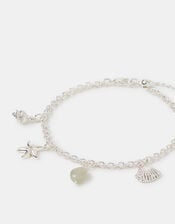 Sterling Silver-Plated Ocean Charm Bracelet, , large