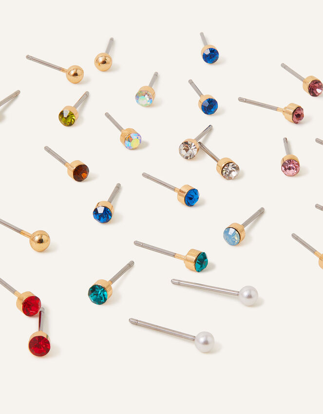 Multi Stone Studs 15 Pack, Multi (PASTEL-MULTI), large