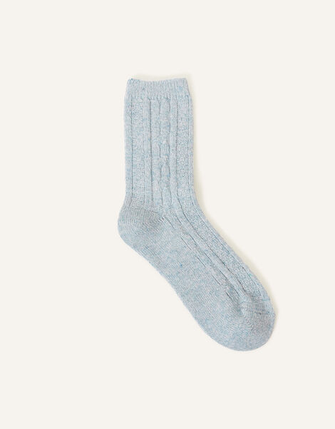 Cable Boot Socks in Wool Blend, , large