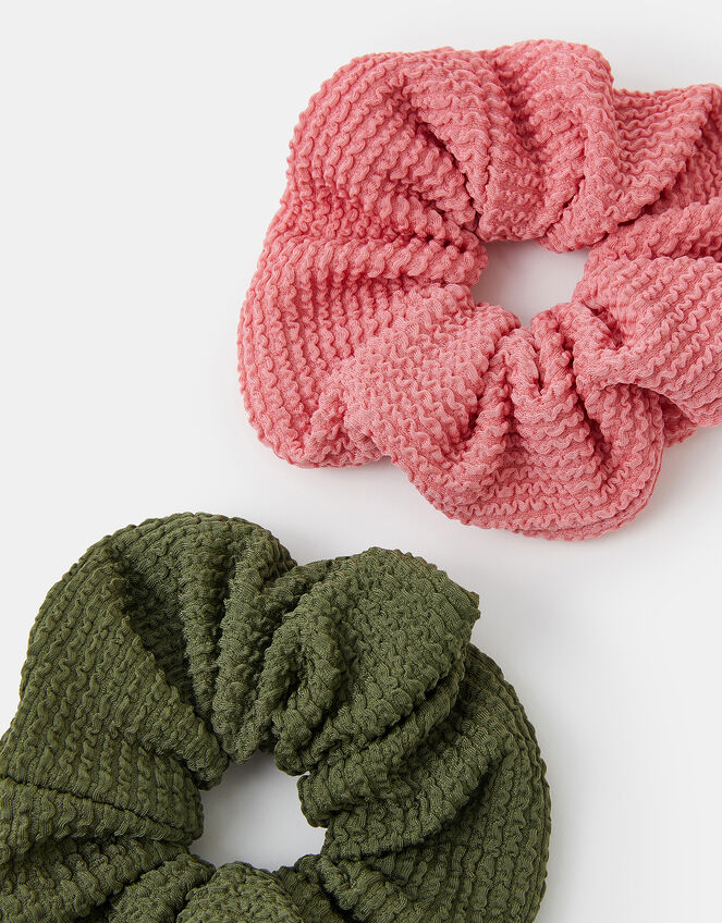 2-Pack Large Texture Hair Scrunchies, , large