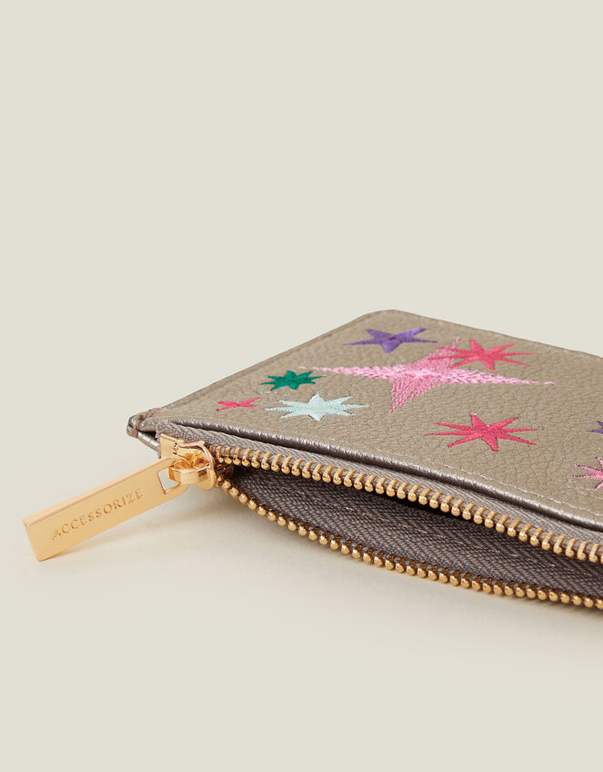 Embroidered Star Card Holder, , large