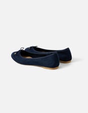 Simple Bow Ballerina Flats, Blue (NAVY), large