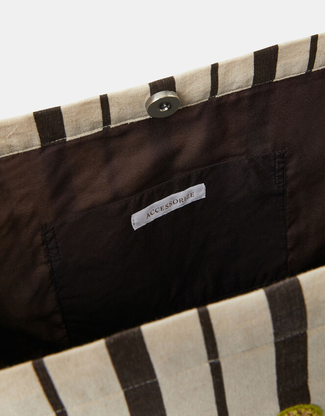 Palm Stripe Shopper Bag, , large