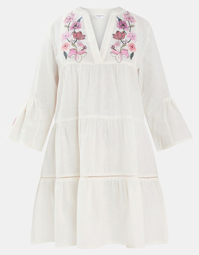 Jasmine Embroidered Smock Dress, White (WHITE), large