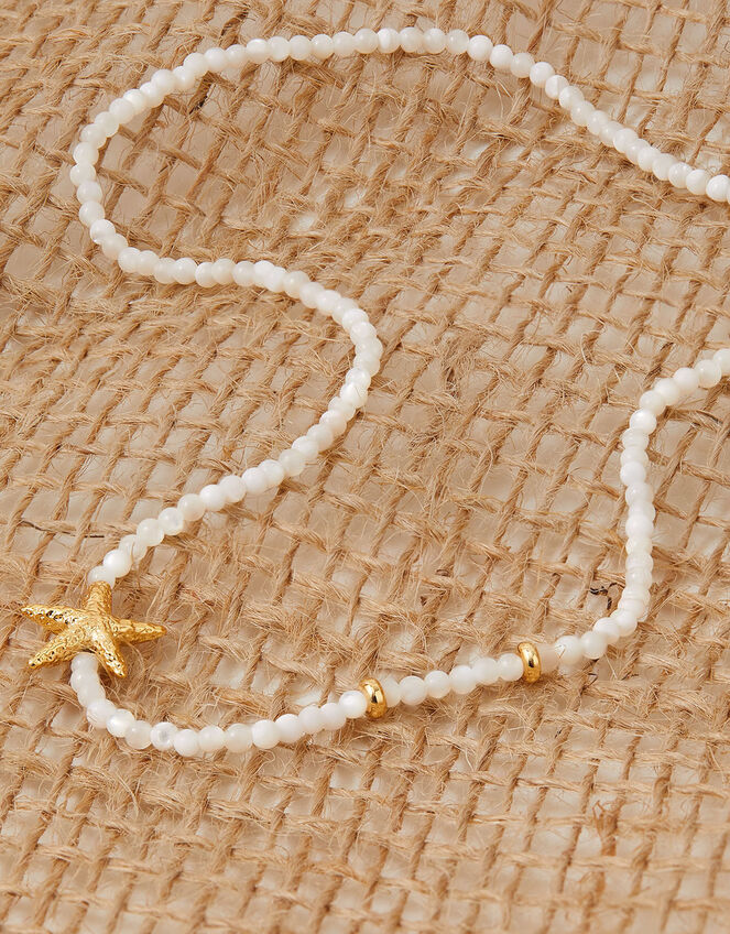 14ct Gold-Plated Starfish Mother of Pearl Necklace, , large