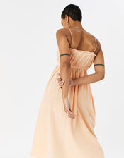 Gingham Strappy Dress, Orange (ORANGE), large