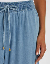 Denim Wide Leg Trousers, Blue (BLUE), large