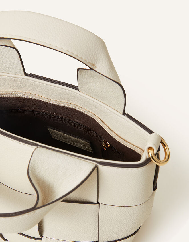 Mini Woven Cross-Body Bag, Cream (CREAM), large