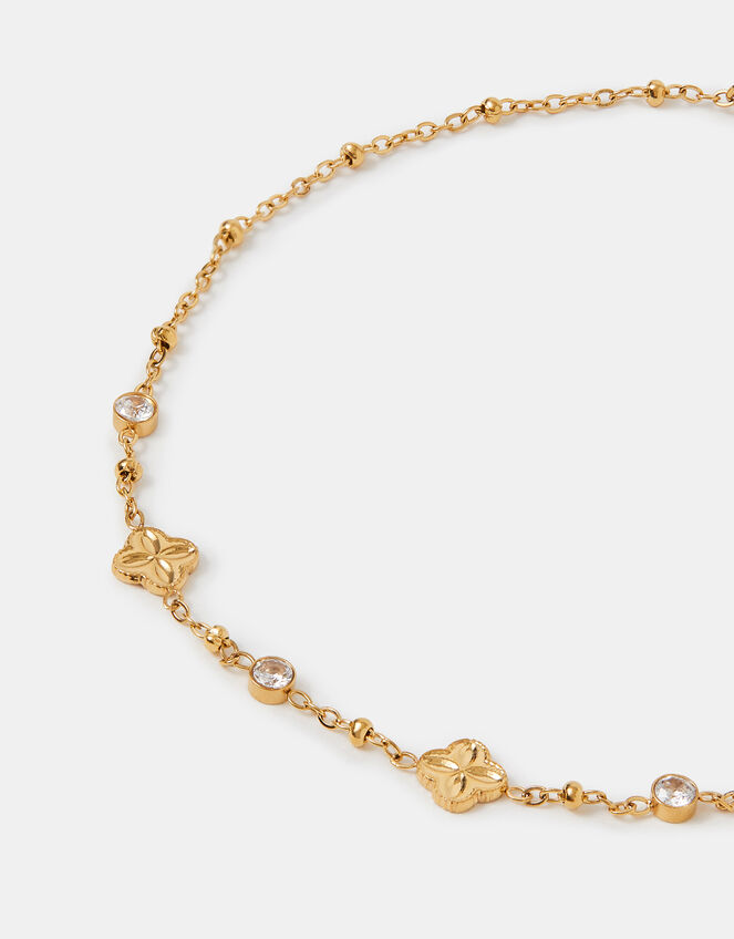 Stainless Steel Clover Station Anklet, , large