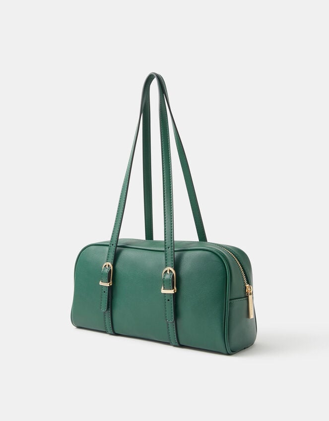 Buckle Strap Bowler Bag, Green (GREEN), large