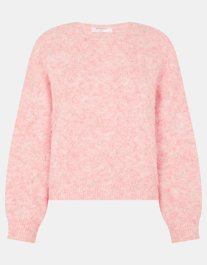 Textured Knit Jumper, Pink (PINK), large