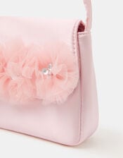 Girls Tulle Flower Satin Bag, , large
