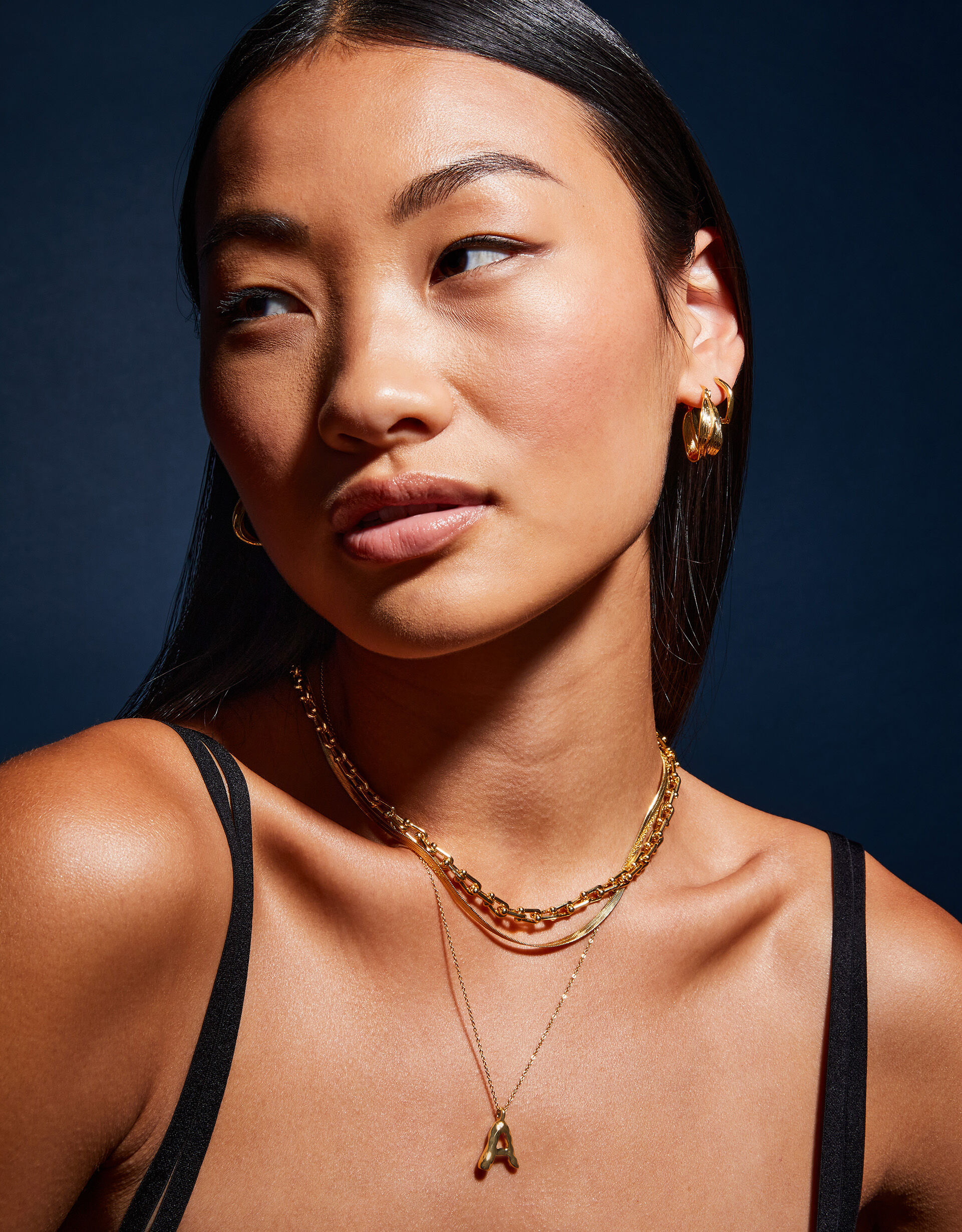 Initial gold plated necklace hot sale