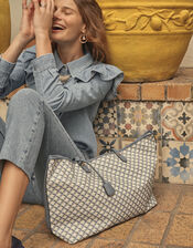 Geometric Print Tote Bag, , large