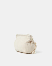 Shell & Tassel Embellished Make Up Bag, , large