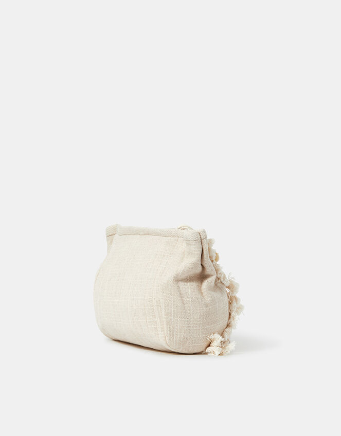 Shell & Tassel Embellished Make Up Bag, , large