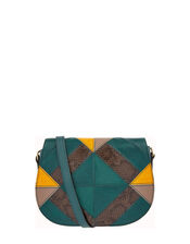 Polly Patchwork Cross-Body Bag, Green (GREEN), large