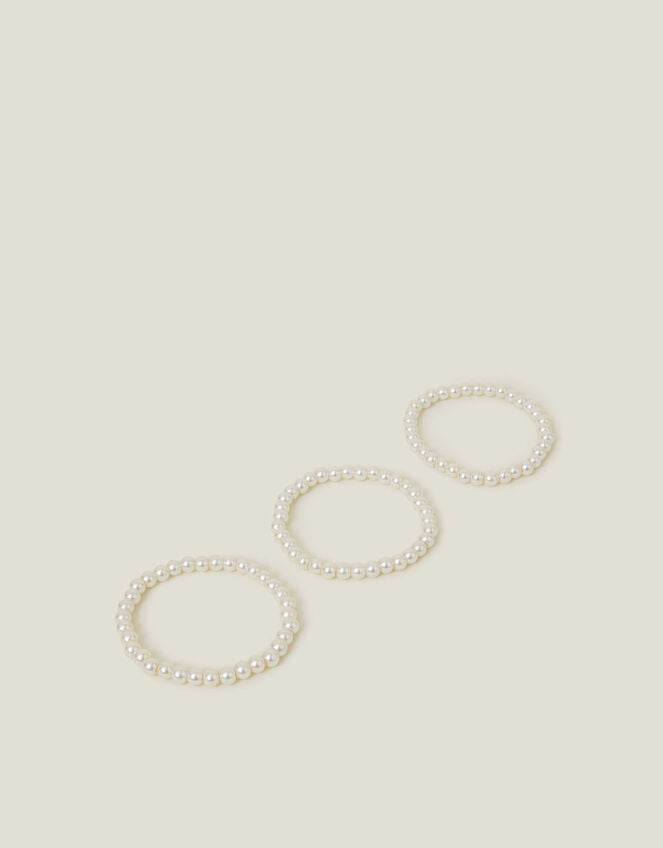 Pearl Stretch Bracelet Set of Three, , large