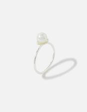 Sterling Silver Pearl Ring, Silver (ST SILVER), large