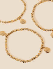 Hammered Metal Stretch Bracelet Set of Three, , large