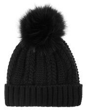Pom-Pom Beanie, Black (BLACK), large