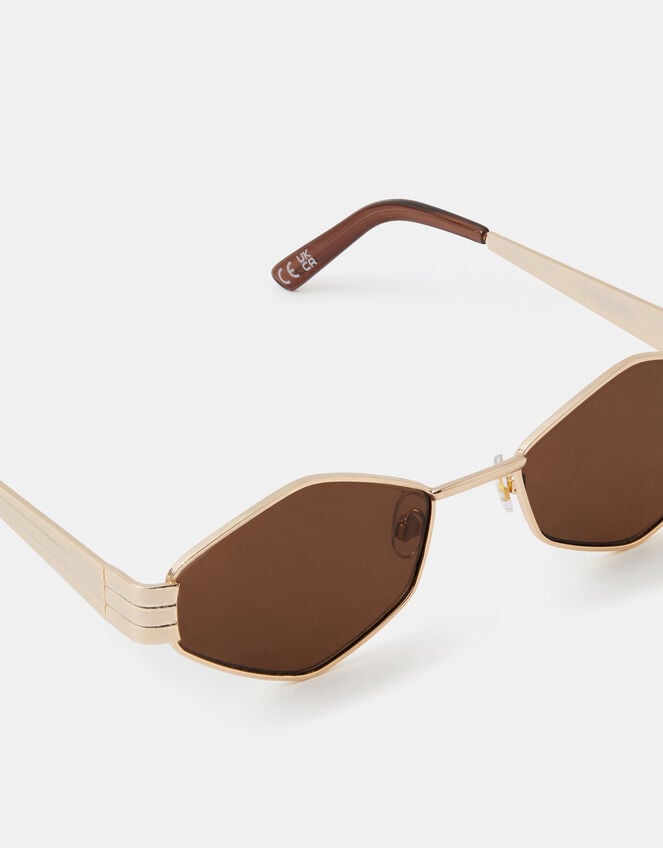 Hexagonal Metal Sunglasses, , large
