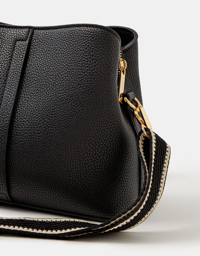 Webbing Strap Crossbody Bag , Black (BLACK), large