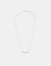 Sterling Silver Diamanté Heart Chain Necklace, , large