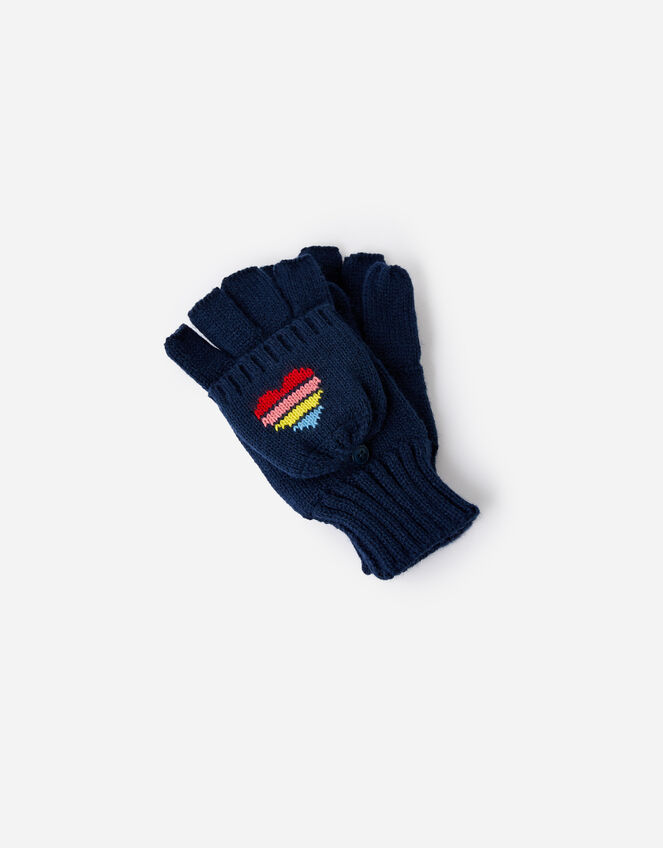 Rainbow Heart Capped Gloves, , large