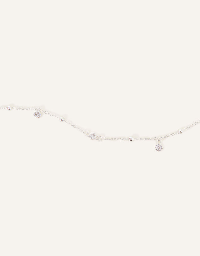 Sterling Silver Ball and Sparkle Necklace, , large