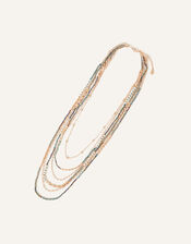Bead and Chain Layered Necklace, , large