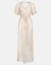 Knit Kaftan Maxi Dress, Gold (GOLD), large