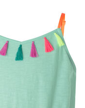 Coloured Tassel Jersey Playsuit, Multi (BRIGHTS-MULTI), large