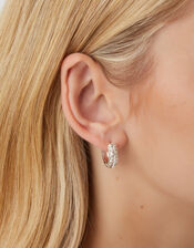 Diamanté Huggie Hoop Earrings, , large
