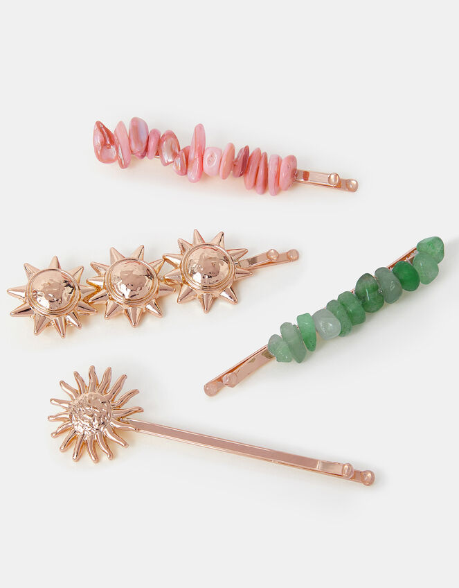 4-Pack Sun & Stone Hair Slides, , large