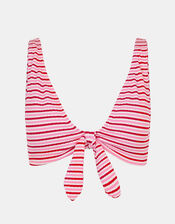 Stripe Tie Front Bikini Top, Multi (BRIGHTS MULTI), large