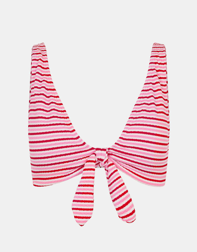 Stripe Tie Front Bikini Top, Multi (BRIGHTS MULTI), large