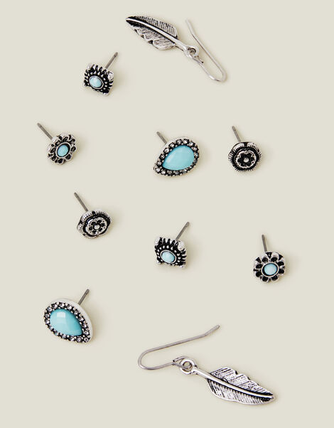 5-Pack Feather Stud Earrings, , large