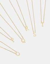 Stainless Steel Initial Pendant Necklace, Gold (GOLD), large